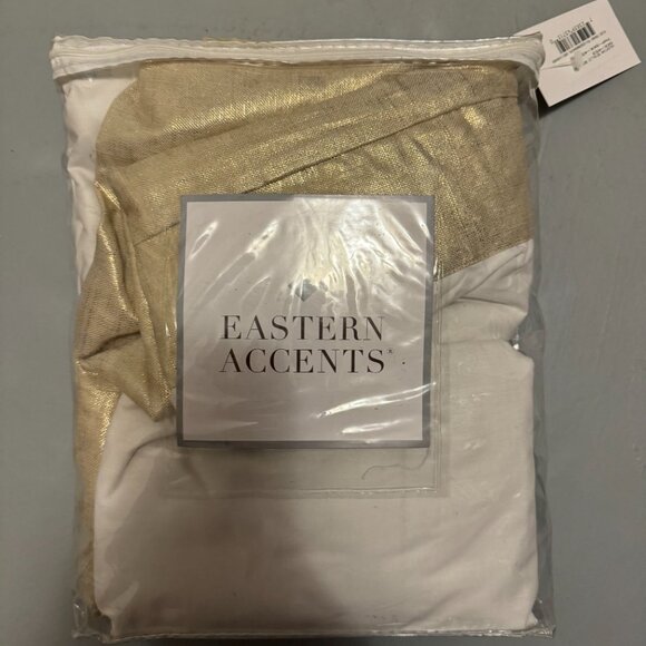 NWT Eastern Accents 16" King Bed Skirt -VALENTINA METALLIC, Pleated - Picture 2 of 7